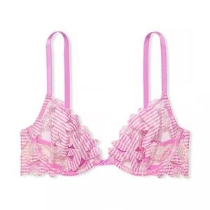 Victoria’s Secret VERY SEXY Ziggy Glam Floral Embroidery Unlined Bra Size 32DDD
